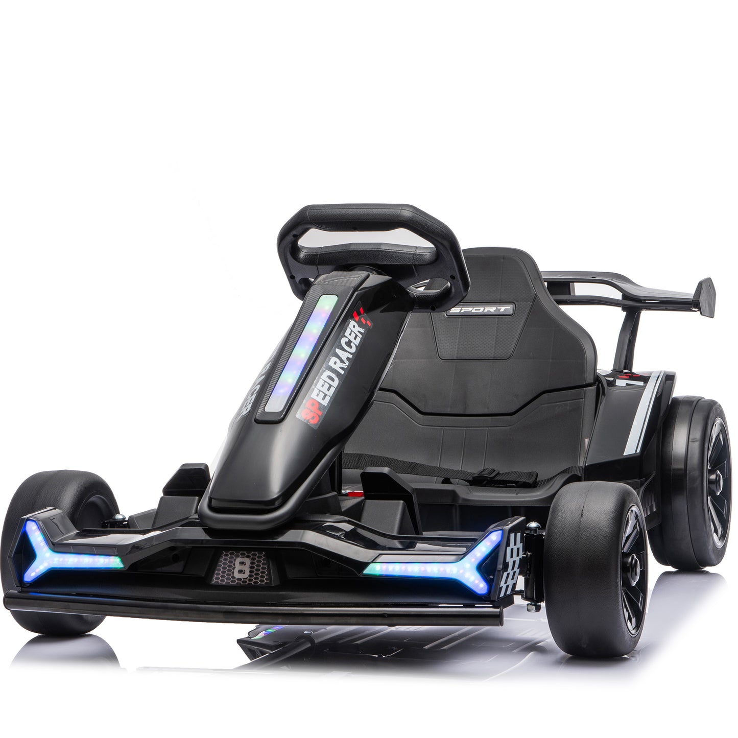 Joyracer 24V 10Ah Electric Go Kart Kids 6-12, Dual 400W Motors 360° Drift Car, Adjustable Length, Bluetooth LED, 2601
