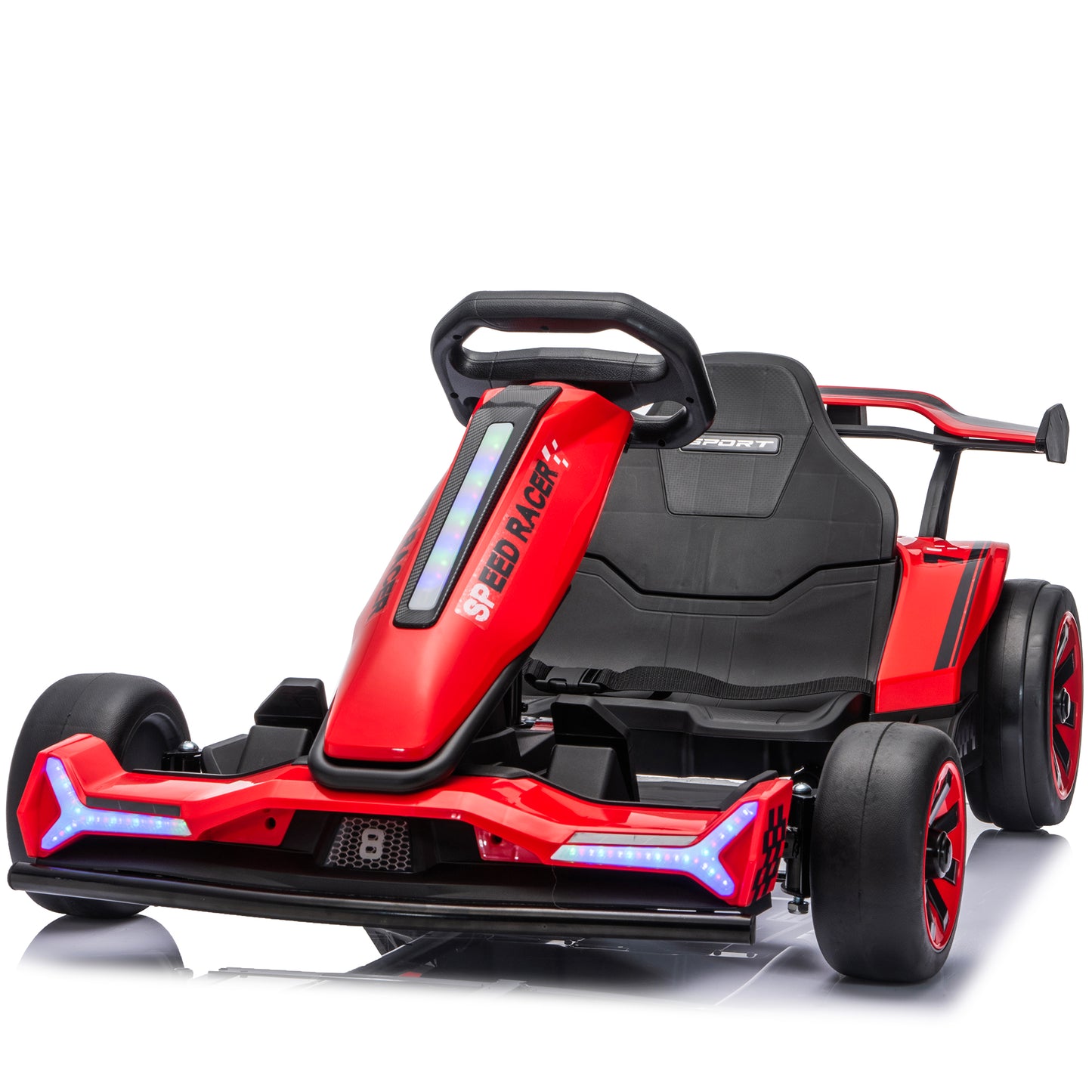 Joyracer 24V 10Ah Electric Go Kart Kids 6-12, Dual 400W Motors 360° Drift Car, Adjustable Length, Bluetooth LED, 2601