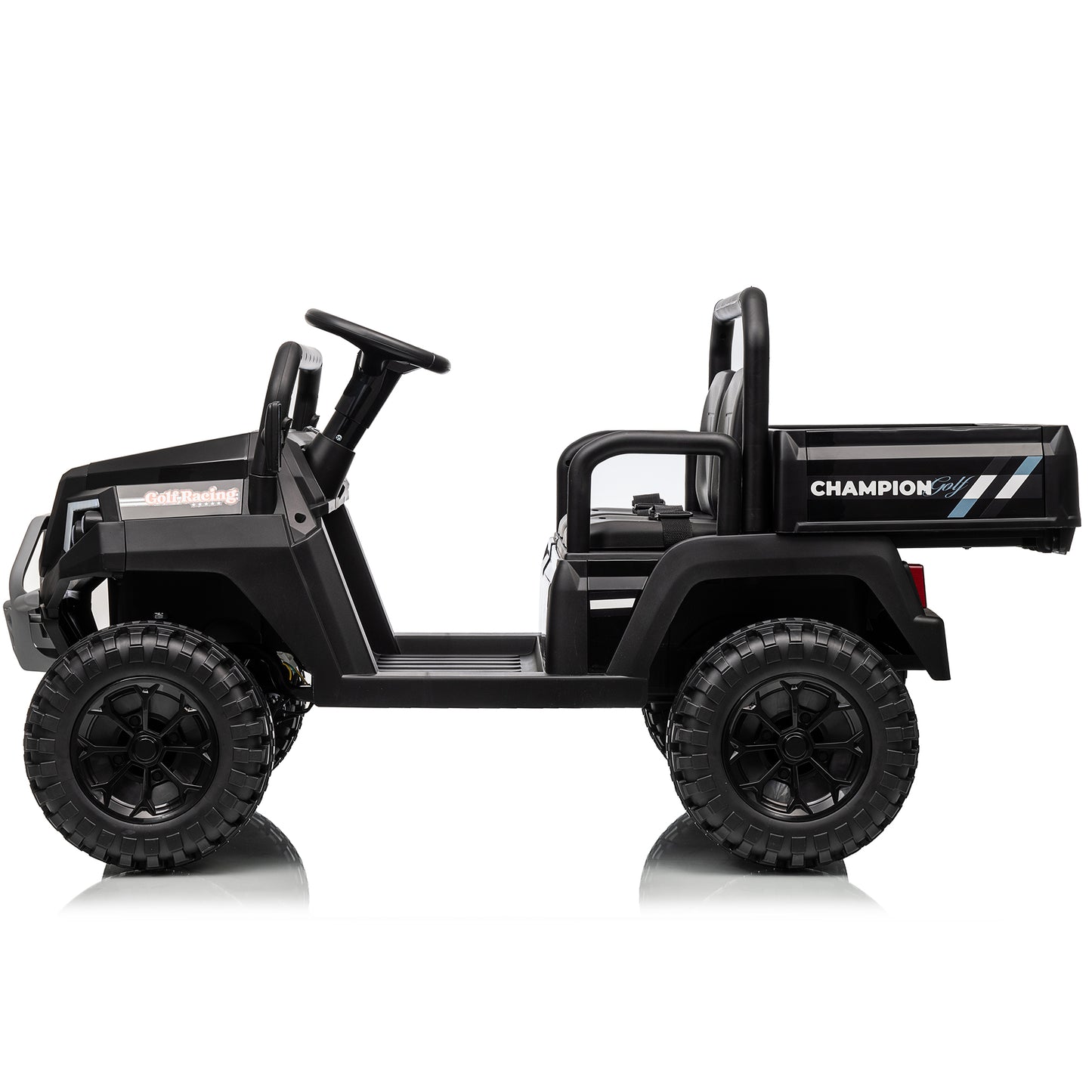 Joyracer 4WD 24 Volt Ride on Toys UTV with 2 Seater & Remote Control, Kids Electric Golf Cart w/ 4x200W Power Motors, Tiltable Trailer & Shovel, 4 Wheels Spring Suspension, Bluetooth USB Music, Green-623E
