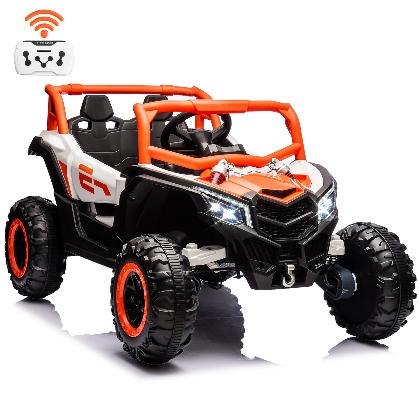 Joyracer 24 Volt Ride on Toys 2 Seater, Power Car wheels UTV with 4*200W Motors, Remote Control, Bluetooth Music,  Spring Suspension, LED Light, 3 Speeds