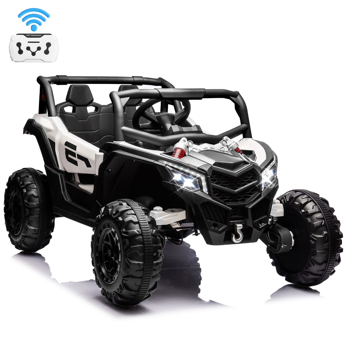 Joyracer 24 Volt Ride on Toys 2 Seater, Power Car wheels UTV with 4*200W Motors, Remote Control, Bluetooth Music,  Spring Suspension, LED Light, 3 Speeds