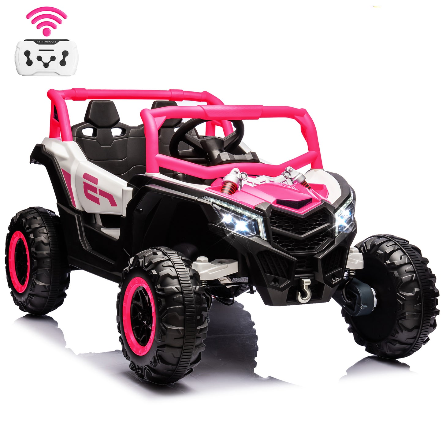 Joyracer 24 Volt Ride on Toys 2 Seater, Power Car wheels UTV with 4*200W Motors, Remote Control, Bluetooth Music,  Spring Suspension, LED Light, 3 Speeds