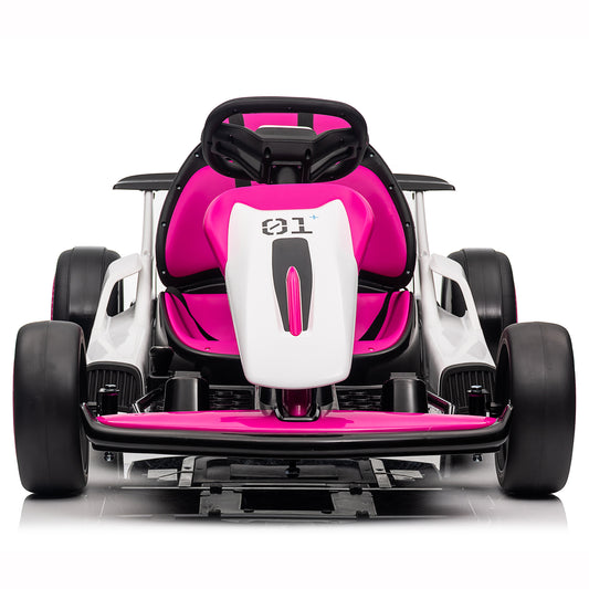 Kids 24V Drifting Go Kart, 4 Wheel Ride on Car w/ 300W Powerful Motors, Ages 6+, up to 9mph, Pink