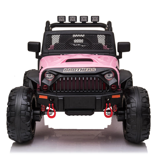 Joyracer 24 Volts Ride on Truck Car w/ Remote, 800W Motor 9AH Battery Powered Electric Vehicle for Kids, Outdoor Toys Gift, Pink, Black, Red, White--666