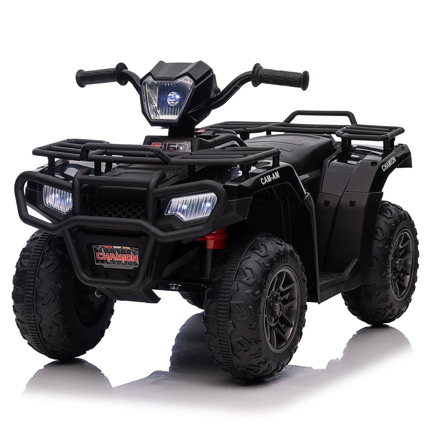 12V Kids 4-Wheeler ATV Quad Ride On Toy Car w/ USB/MP3 Music LED Lights for Girls Boys Black