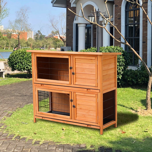 AnrLi Wooden Chicken Coop,Outdoor Chicken Coops Rabbit Cage for Small Animals Pet House