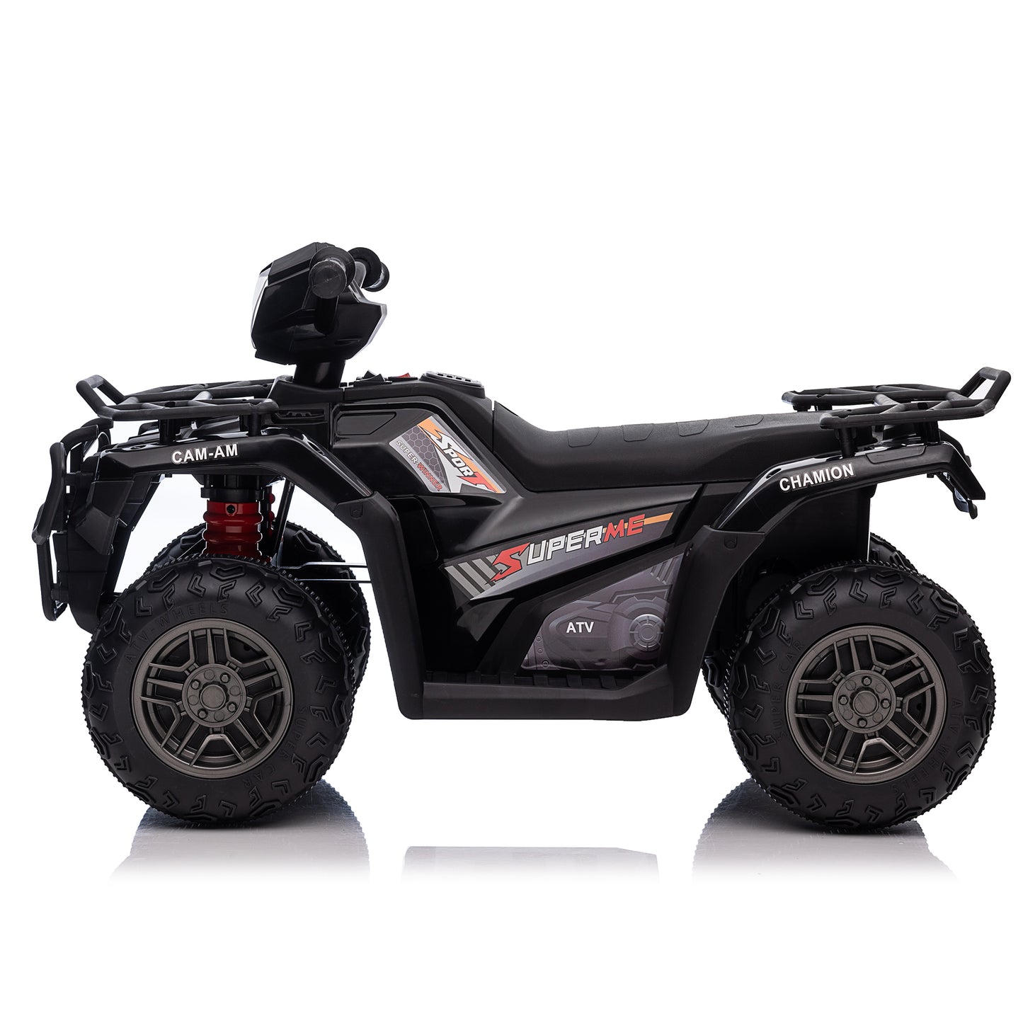 12V Kids 4-Wheeler ATV Quad Ride On Toy Car w/ USB/MP3 Music LED Lights for Girls Boys Black