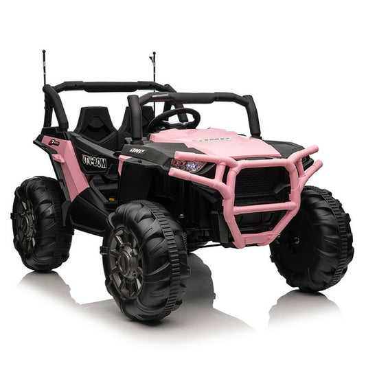 24V Electric UTV Kids Ride on Car w/ 2 Seater Remote Control, 400W Motor, 7AH Battery Powered 4 Wheeler Toy Vehicle, Spring Suspension, 3 Speeds, MP3, Bluetooth for Boys Girls Pink