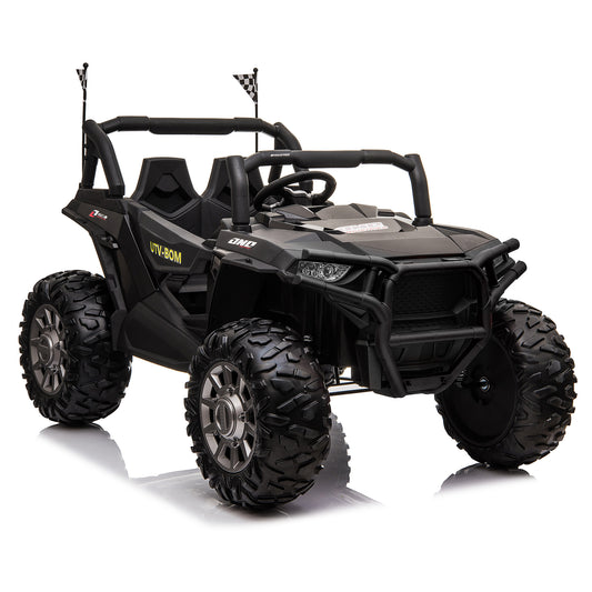 24V Electric UTV Kids Ride on Car w/ 2 Seater Remote Control, 400W Motor, 7AH Battery Powered 4 Wheeler Toy Vehicle, Spring Suspension, 3 Speeds, MP3, Bluetooth for Boys Girls Black