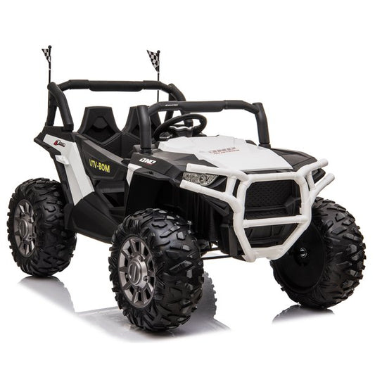 24V Electric UTV Kids Ride on Car w/ 2 Seater Remote Control, 400W Motor, 7AH Battery Powered 4 Wheeler Toy Vehicle, Spring Suspension, 3 Speeds, MP3, Bluetooth for Boys Girls Camo White